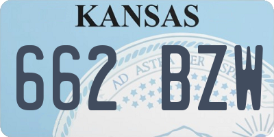 KS license plate 662BZW