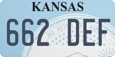 KS license plate 662DEF