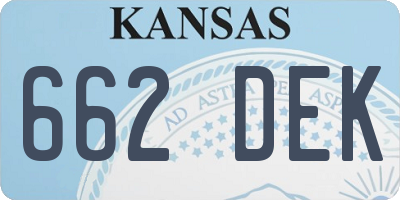 KS license plate 662DEK