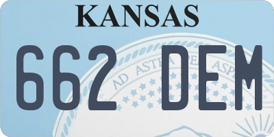KS license plate 662DEM