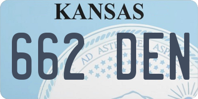 KS license plate 662DEN