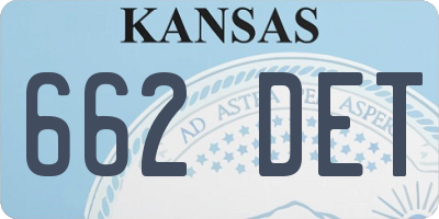 KS license plate 662DET