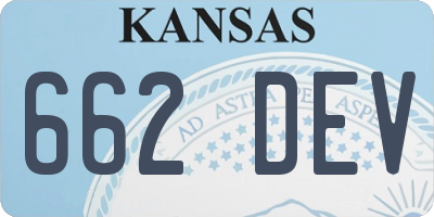 KS license plate 662DEV