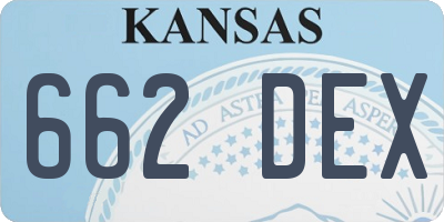 KS license plate 662DEX