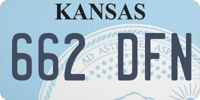 KS license plate 662DFN
