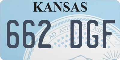 KS license plate 662DGF