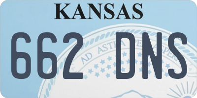 KS license plate 662DNS