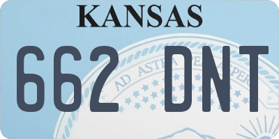 KS license plate 662DNT