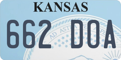 KS license plate 662DOA