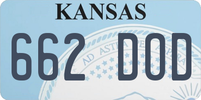 KS license plate 662DOD