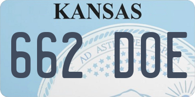 KS license plate 662DOE