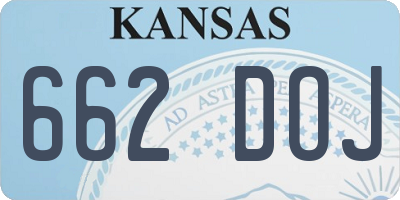 KS license plate 662DOJ