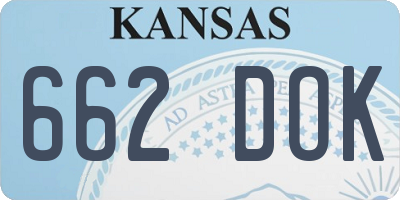 KS license plate 662DOK
