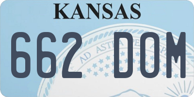 KS license plate 662DOM