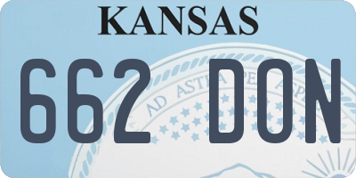 KS license plate 662DON