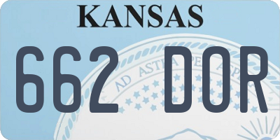 KS license plate 662DOR