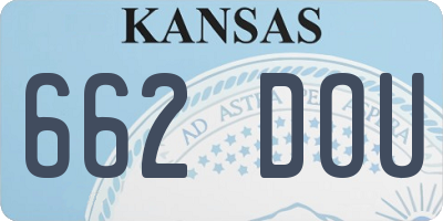 KS license plate 662DOU