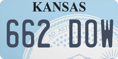 KS license plate 662DOW