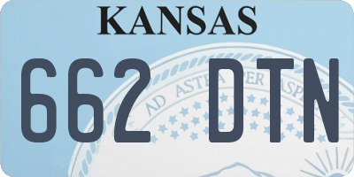 KS license plate 662DTN