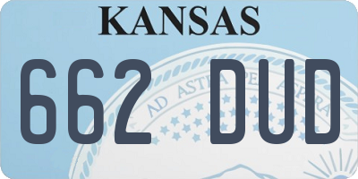 KS license plate 662DUD