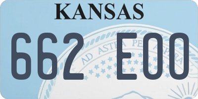 KS license plate 662EOO