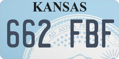 KS license plate 662FBF