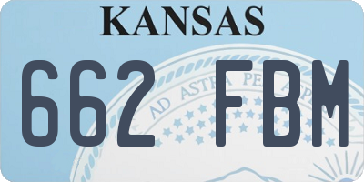 KS license plate 662FBM