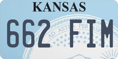 KS license plate 662FIM