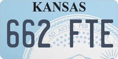 KS license plate 662FTE