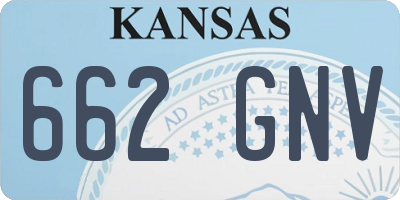 KS license plate 662GNV