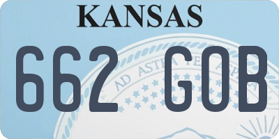 KS license plate 662GOB