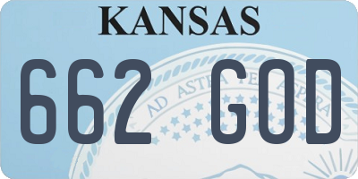 KS license plate 662GOD