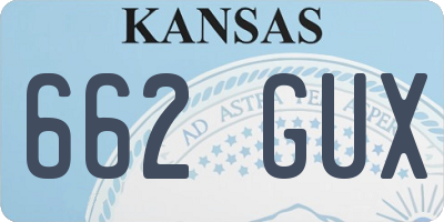 KS license plate 662GUX