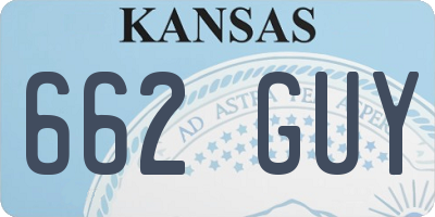 KS license plate 662GUY