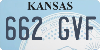 KS license plate 662GVF