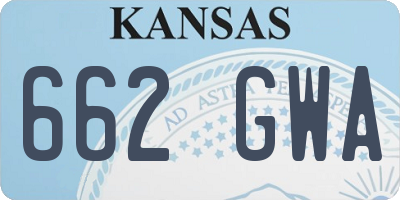 KS license plate 662GWA