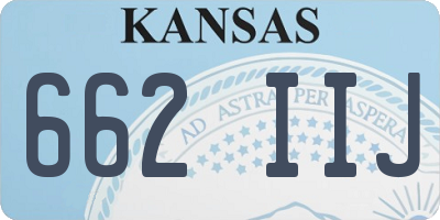 KS license plate 662IIJ