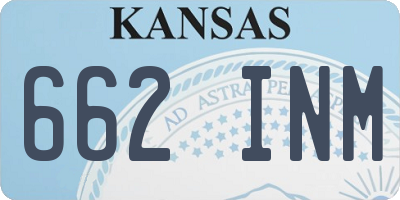 KS license plate 662INM