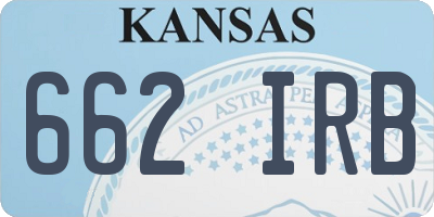 KS license plate 662IRB