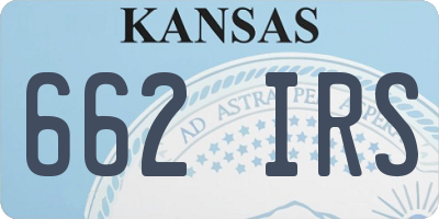 KS license plate 662IRS