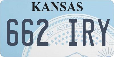 KS license plate 662IRY