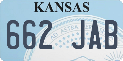 KS license plate 662JAB