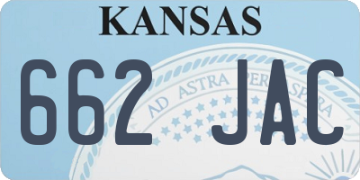 KS license plate 662JAC
