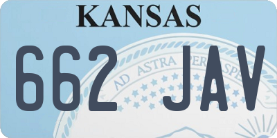 KS license plate 662JAV