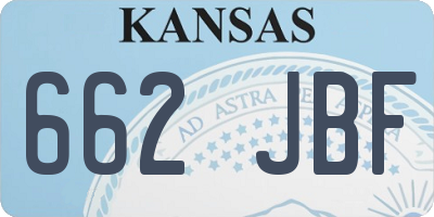 KS license plate 662JBF