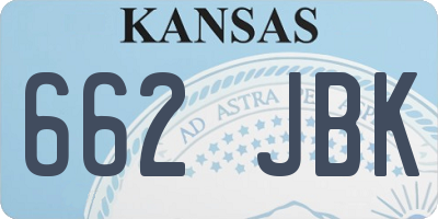 KS license plate 662JBK