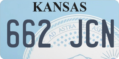 KS license plate 662JCN
