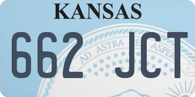 KS license plate 662JCT