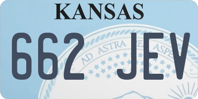 KS license plate 662JEV