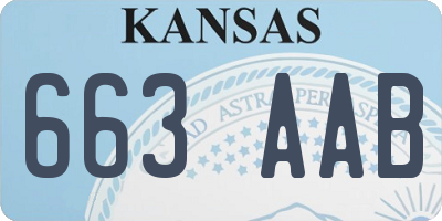 KS license plate 663AAB